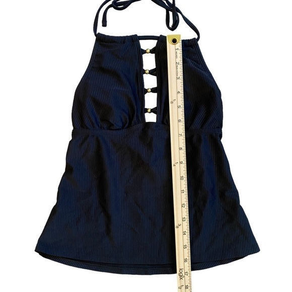 Black tankini Salt and Cove Small halter gold details Summer - Picture 5 of 9